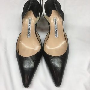 Manolo Blahnik Brown Patent Leather Heels - 7.5